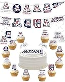 University of Arizona Party Supplies for Football, Birthday Gift, UA Graduation Party Banner and Cake Toppers (42 Pieces) (Arizona Wildcats)