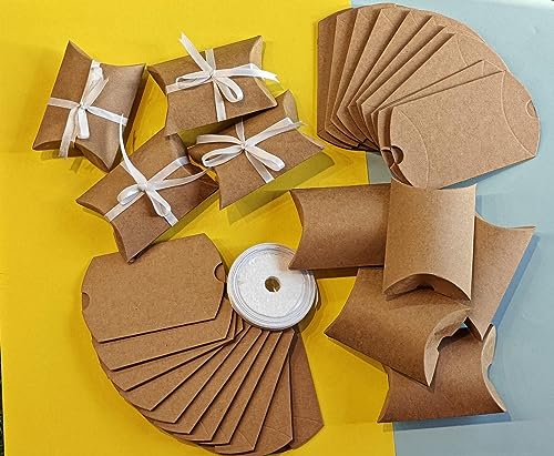 Image of SATYAM KRAFT 200 Pcs Small Mini Decorative Folding Paper Gift Boxes Fancy Gift Packaging for Wedding, Engagement, Shaadi Return Gifts, Chocolates, Dry Fruits, Festivals & Special Occasions (Brown)