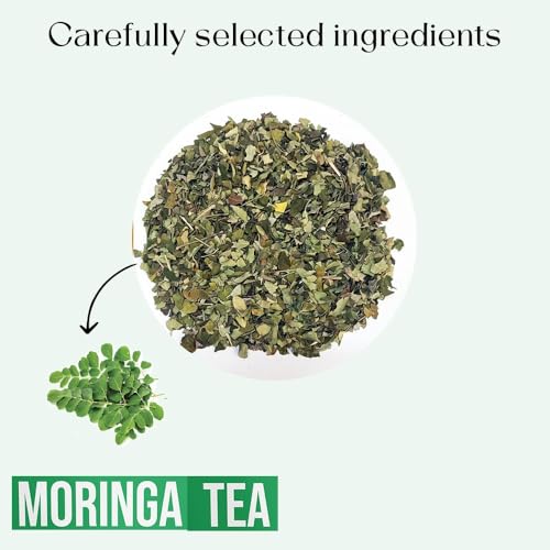 Image of Blendart, Moringa Tea Bags (50 Count) Non-GMO, Antioxidant Caffeine Free, Sugar Free Ingredients- Pure & Natural Moringa Leaves | Sweet and Light Leaf Herbal Tea Bags Organic Moringa Herbal Tea | Natural Wellness Tea | Loose Leaf Taste | For Women & Men Daily Use