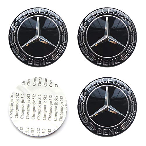 BRNDIO 4PCS 2.56'' 65MM Emblem Badge Sticker Wheel Hub Caps Centre Cover fit for Mercedes-Benz