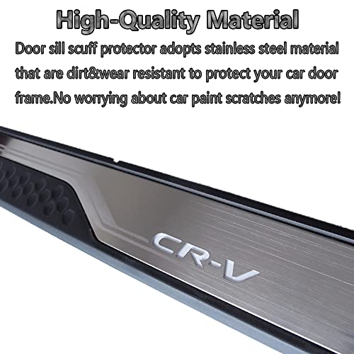 Cebat 4Pcs Stainless Steel Car Door Sill Scuff Plate Guard Sills For Crv 2017-2023 Automotive Door Entry Guard Protector Trim #TOP3