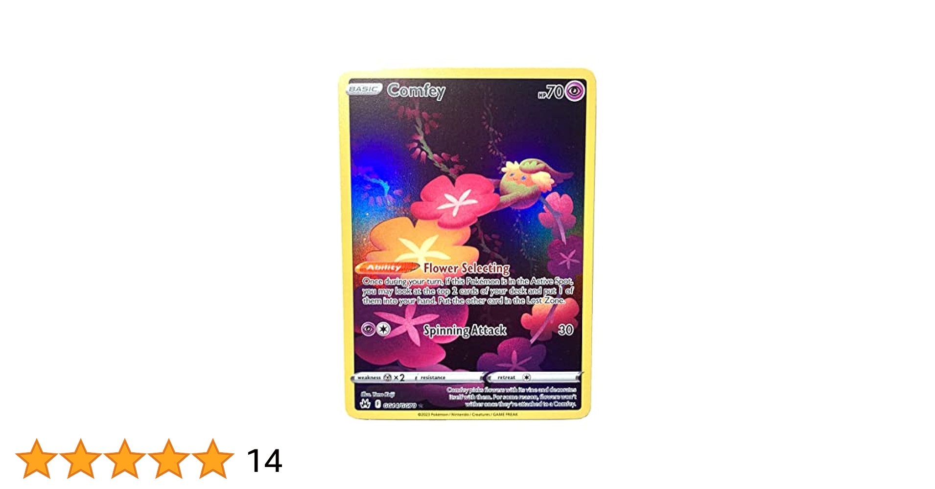 ☆COURONNE☆ lvresse Flat Card RCWGX25147IVD Pokemon - Comfey GG14/GG70 - Crown Zenith - Galarian Gallery