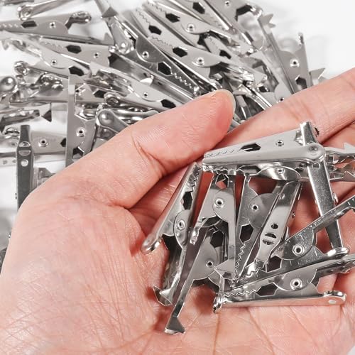 Image of 150PCS Mini Metal Alligator Clip Mini Clamps Alligator Clips 28mm 35mm 45mm Multipurpose Crocodile Clamps for Electric Testing Battery Testing(28mm 35mm 45mm)