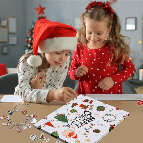 Romroc ROMROC-001 24Pcs Christmas Advent Calendar 2024 Girls Bracelet Christmas Countdown Calendar Diy Bracelets Ornament Christmas Vacation Advent Calendar Christmas Gift Set For Girls Boys Kids Women thumb #5
