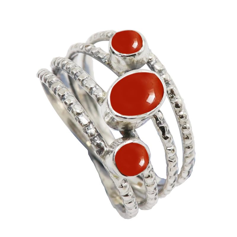 Bague cornaline argent 925 bijou quotidien toutes tailles