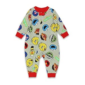 Sesame Street Elmo Cookie Monster Infant Toddler Footless Sleeper Pajamas