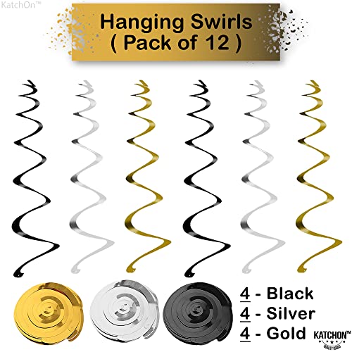 Katchon, Black And Gold Graduation Decorations 2023-40 Inch, Pack Of 43 | 2023 Balloons Graduation, Pompoms And Hanging Swirls | Graduation Decorations Class Of 2023, Prom Decorations For Party 2023 #TOP5