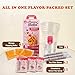 O’s Bubble Peach Green Tea – DIY Boba Kit with 3 Peach Syrup Packs & 3 Mango Popping Boba – Make Fruity Bubble Tea at Home – 3 Servings Included (Strawberry Green Tea)