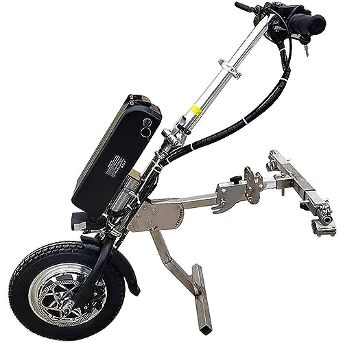 Dispositivo de tracción para silla de ruedas, accesorio para bicicleta eléctrica de 500 W, kit de conversión eléctrica para terapia de rehabilitación con luz delantera y amortiguador (B