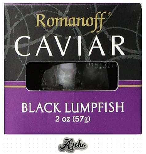 Romanoff Black Lumpfish Caviar 2 oz Jar (Pack of 1) Packed By Azeko