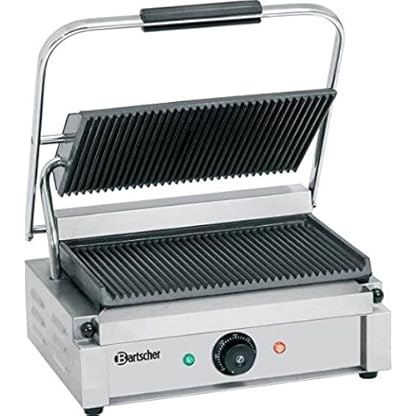 Bartscher Elektro-Kontaktgrill 2,2 kW Grillplatten gerillt Gastronomiebedarf