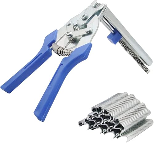 Alicates de anillo de uñas tipo M con 1200 clips M, pinza multifunción para jaula de cerdo, kit de alicates para jaulas de animales, instalación de