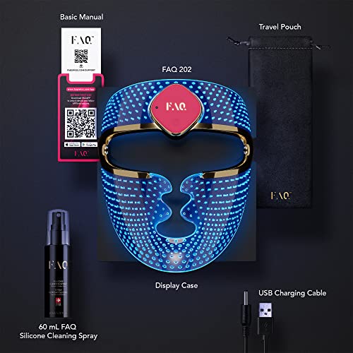 FAQ 201 RGB LED Face Light Therapy Mask - Anti Aging & Wrinkle Red Light Therapy - Face Masks Skin care - Wireless Face Masks Beauty - LED Face Mask - 600 Light Points - Wearable Skin Care Device - Image 6