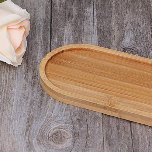 Jkpower Oval Shape Bamboo Wood Saucer Plant Tray Mini Plant Flower Pot Stand Favor Succulent Pot Tray Simple Elegant Design Home Balcony Decor #TOP6