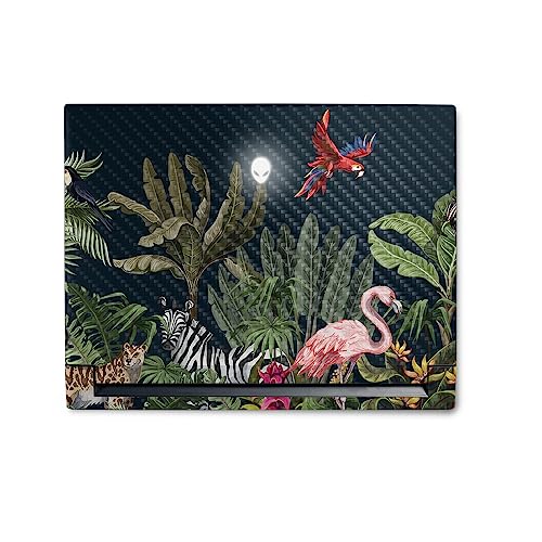 Image of MightySkins Carbon Fiber Skin Compatible with Alienware M18 R1 (2023) Full Wrap Kit - Tropical Kingdom | Protective, Durable Textured Carbon Fiber Finish | Easy to Apply | Made in The USA