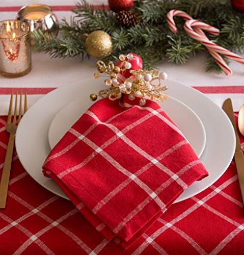 Dii Christmas Thanksgiving Holiday Tabletop Décor Collection Decorative Napkin Ring Holder Set, 4" Diameter, Gold Beaded Cluster, 6 Piece #TOP6