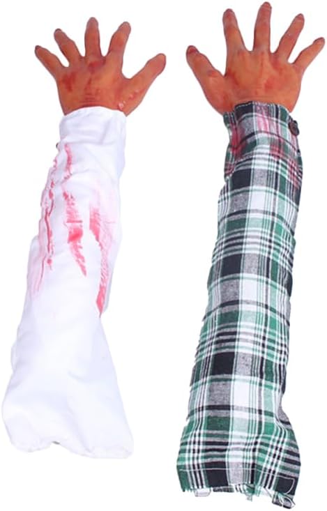 Miniatura 8 de ABOOFAN 2 piezas de accesorios de truco, prótesis de mano falsa para Halloween, brazo roto de mano falsa para Halloween, manos falsas para