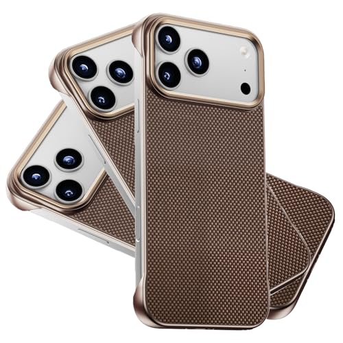 Coque aramide iPhone 17 Pro Max en fibre de carbone luxe or
