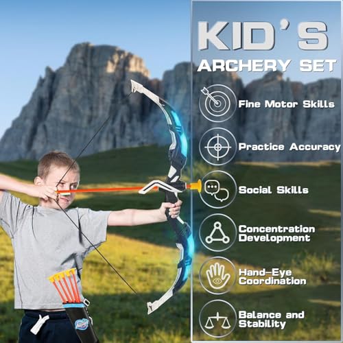 Handwell 988-686A1 Bow And Arrow Set For Kids, 2-Pack Led Light Up Archery Set thumb #4