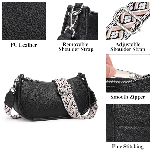 FALAN MULE Crossbody Bags for Women PU Leather Shoulder Handbags Purses for Women with Adjustable Wide Strap4