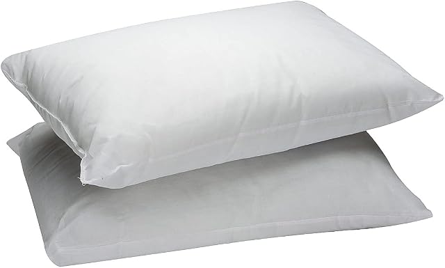 CnA Stores Anti Allergy Pair of Pillows Cotton Blended Soft Medium Firm, 2 Pack, Machine Washable, Pairs, Hypoallergenic, Sleeping, Support (ANTI ALLERGY PAIR OF PILLOWS)