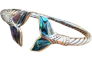 Natural Abalone Shell Mermaid Tail Bangle