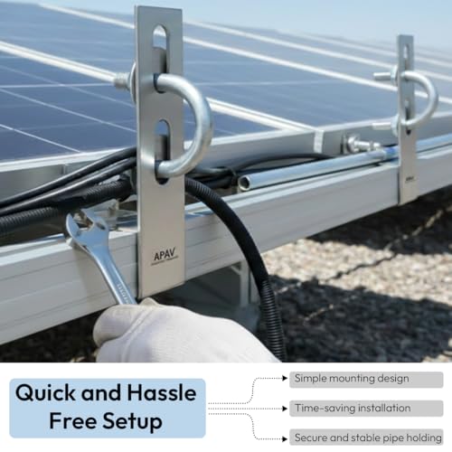 Image of Solar Panel Cleaning Hanger Clamp 1 /2 Inch, Galvanized Material, Easy Installation, Fits All Solar Panel Frames, Durable Support for Plumbing Pipes and Efficient Cleaning ((Pack of 10))