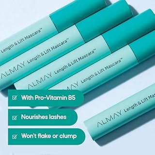 Almay Lengthening Mascara, Volume & Lift, Eye Makeup, Hypoallergenic and Fragrance Free (Packaging May Vary), 010 Blackest Black, 0.24 fl oz