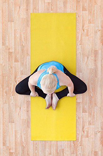 Yogaaccessories 1/4" Thick High-Density Deluxe Non-Slip Exercise Pilates & Yoga Mat, Yellow #TOP2