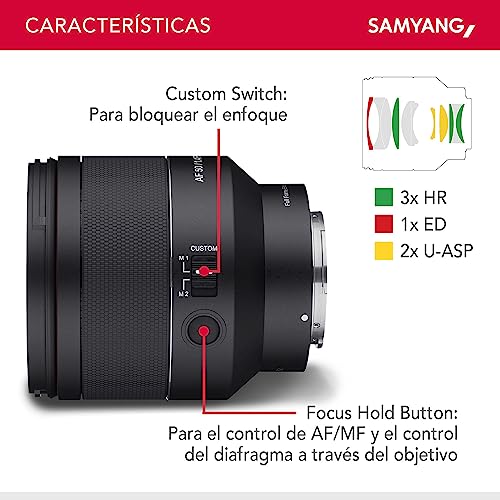 Lente Samyang AF 50mm F1.4 II FE para Sony E - Autofoco estándar para cámaras sin espejo Sony, ideal para detalles. - Fernando Cortés Lente Samyang AF 50mm F1.4 II FE para Sony E - Autofoco estándar para cámaras sin espejo Sony, ideal para detalles. - Fernando Cortés