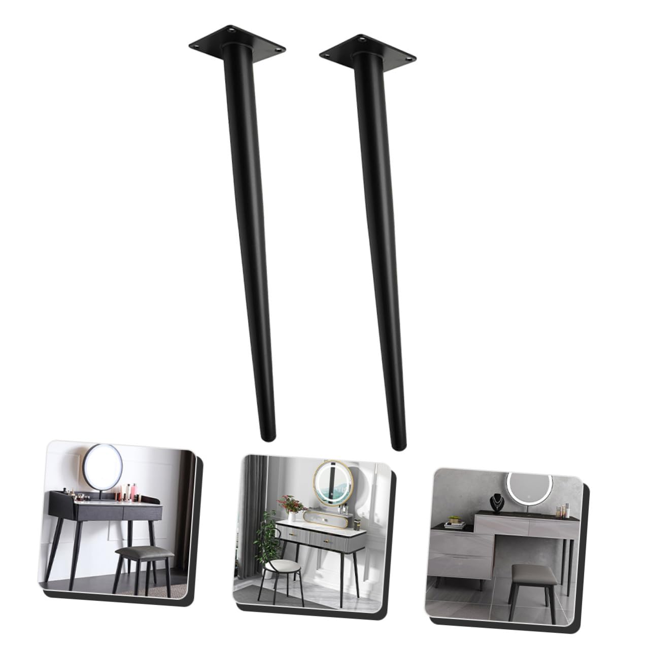 2 pièces Meuble Métalliques Inclinés Lot de Coniques pour Canapé Table Bureau Remplacement Solide et Stable pour Chaises et Meubles