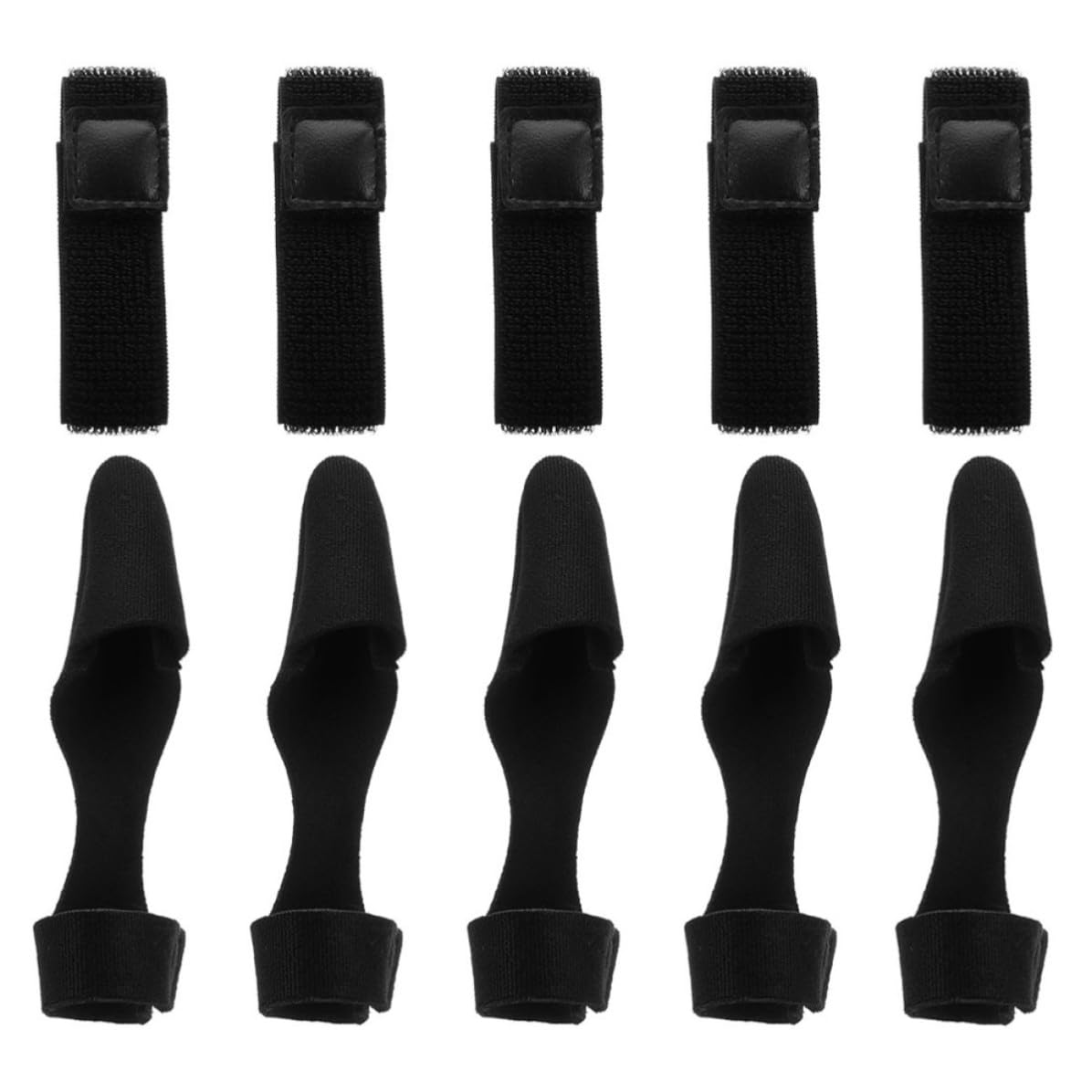 Sewroro 10pcs Fishing Rod Tip Cover Kit with Elastic Protective Caps and Straps, Black Cloth Sleeve Case for Gentle Protection and Easy Use, for Freshwater Fishing Rods