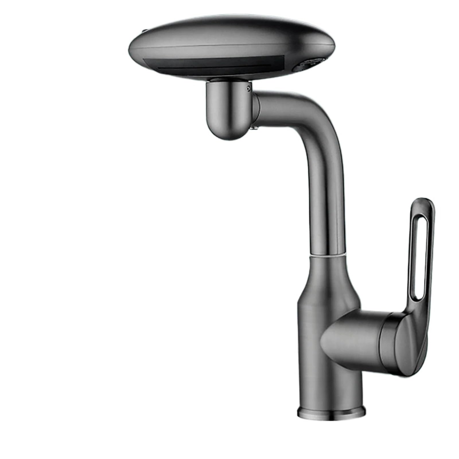 Basin Faucets Multi Functional Waterfall Basin Faucet 4 Water Outlet Mode Spray 360°Rotation,Hot Cold Sink Mixer Tap for Bathroom(A Dark Grey)