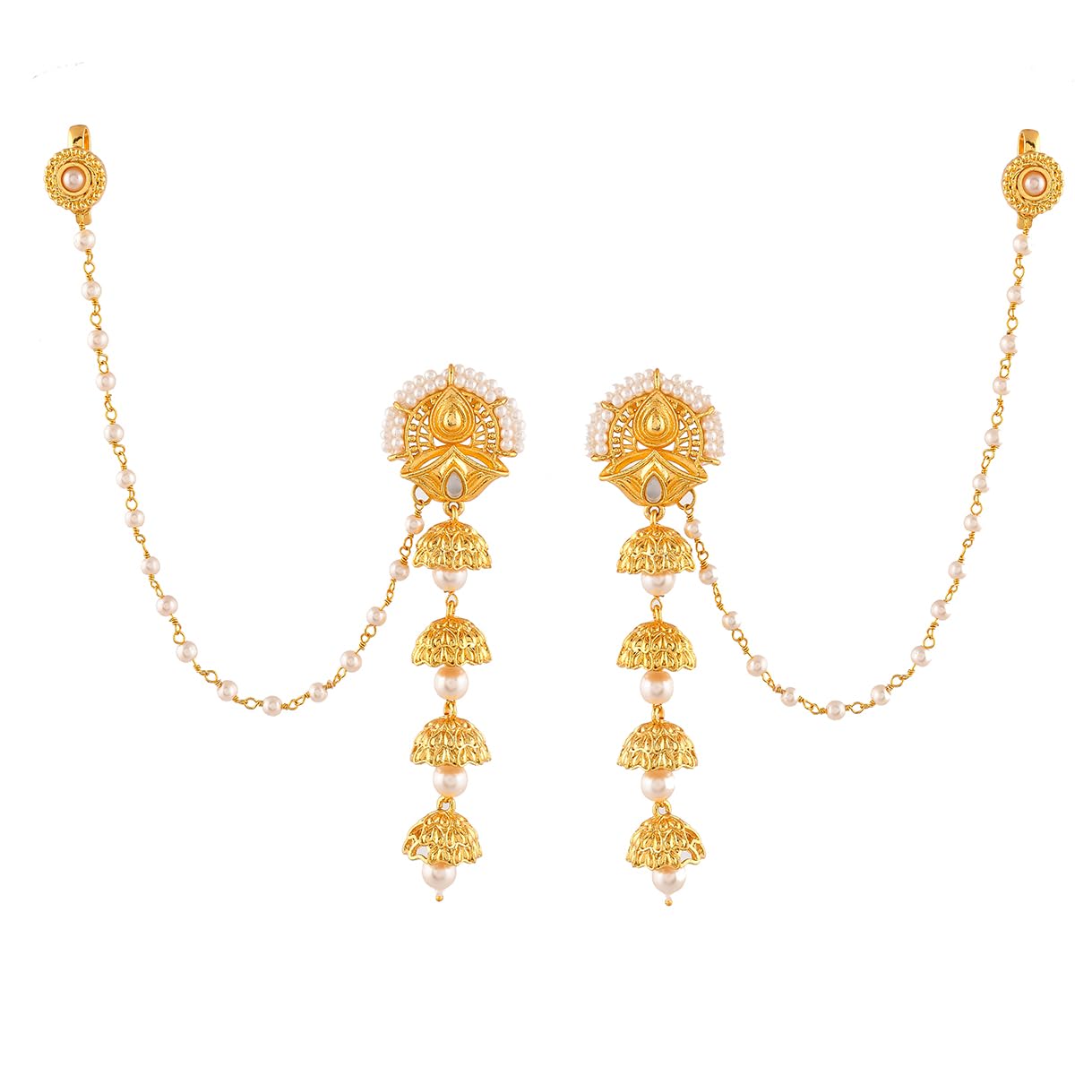 Voylla Aradhana Roshini Long Drop Jhumka With Ear Chain (B0CJ9C28ST) Amazon Price History, Amazon Price Tracker