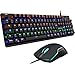 THE G-LAB Combo Carbon Pack Clavier et Souris Gamer RGB Filaire - Clavier Gaming Mécanique Rétro-Éclairage LED, Switch Bleu, AZERTY Français, Anti-Ghosting + Souris Gaming RGB 6 Boutons 7200 DPI