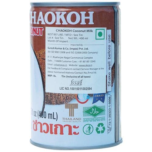 Chaokoh Coconut Milk, 13.53 fl oz ℮ 400 ml, 2 Pack - Image 3 thumbnail