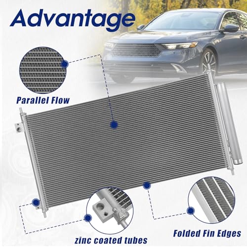 Image of Air Conditioning A /C Condenser Compatible with Honda Accord Crosstour # 3669, HO3030151, 80110TA0A01, 40283, 10464, 7013669, 941152, 4770625, CD080717S