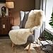 AMTOVO Faux Sheepskin Rug, Beige Ultra Soft Fluffy Shag Area Rug, 2 x 6 ft Faux Fur Rug for Bedroom Sofa Throw Cushion Room Decor, Sheepskin