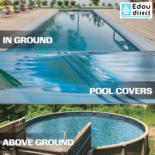 EDOU Direct Submersible Pool Cover Pump | Reliable 850 GPH Max Flow 75 W Includes 16' Kink-Proof Drainage Hose, 2 Adapters Ideal for draining from Above Ground and inground