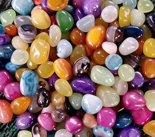 Seawave Creatures Glossy Multicolour Pebbles Stone for Decoration, Garden, Plants Pots Home Decor (1kg)