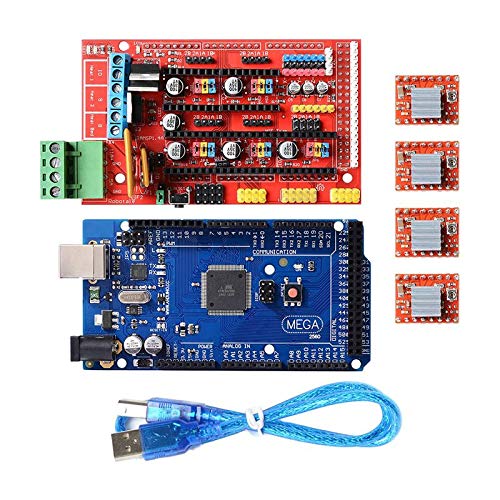 Lysee 3D Printer Parts & Accessories - 3D Printer Kit Board + RAMPS 1.4 + 4X A4988 for RepRap - (Color: Blue)