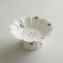 Ceramic Fruit Bowl for Kitchen Counter Handcrafted Berry Bowl with Drainage Holes and Reinforced Base Large Fruit Basket for Countertop Potato Onion Storage