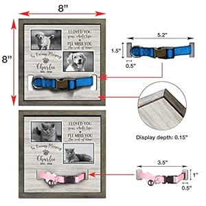 Personalized Dog Memorial Picture Frame Remembrance Gifts for Loss of Loved Dogs Collar Plaque In Loving Memory of Dogs and Cats Sympathy Gifts Pawprints Pet Decorations Hanging Wall Art Decor