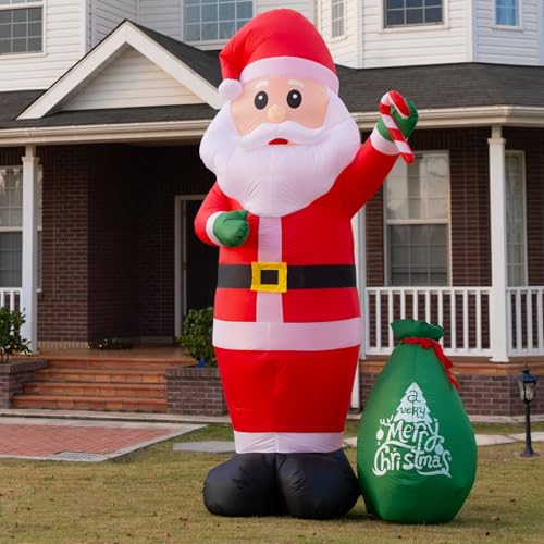 JOYHALO 12ft Christmas Inflatables Santa, Outdoor Blow Ups, Christmas Inflatable Outdoor Decoration, Christmas Yard Decorations
