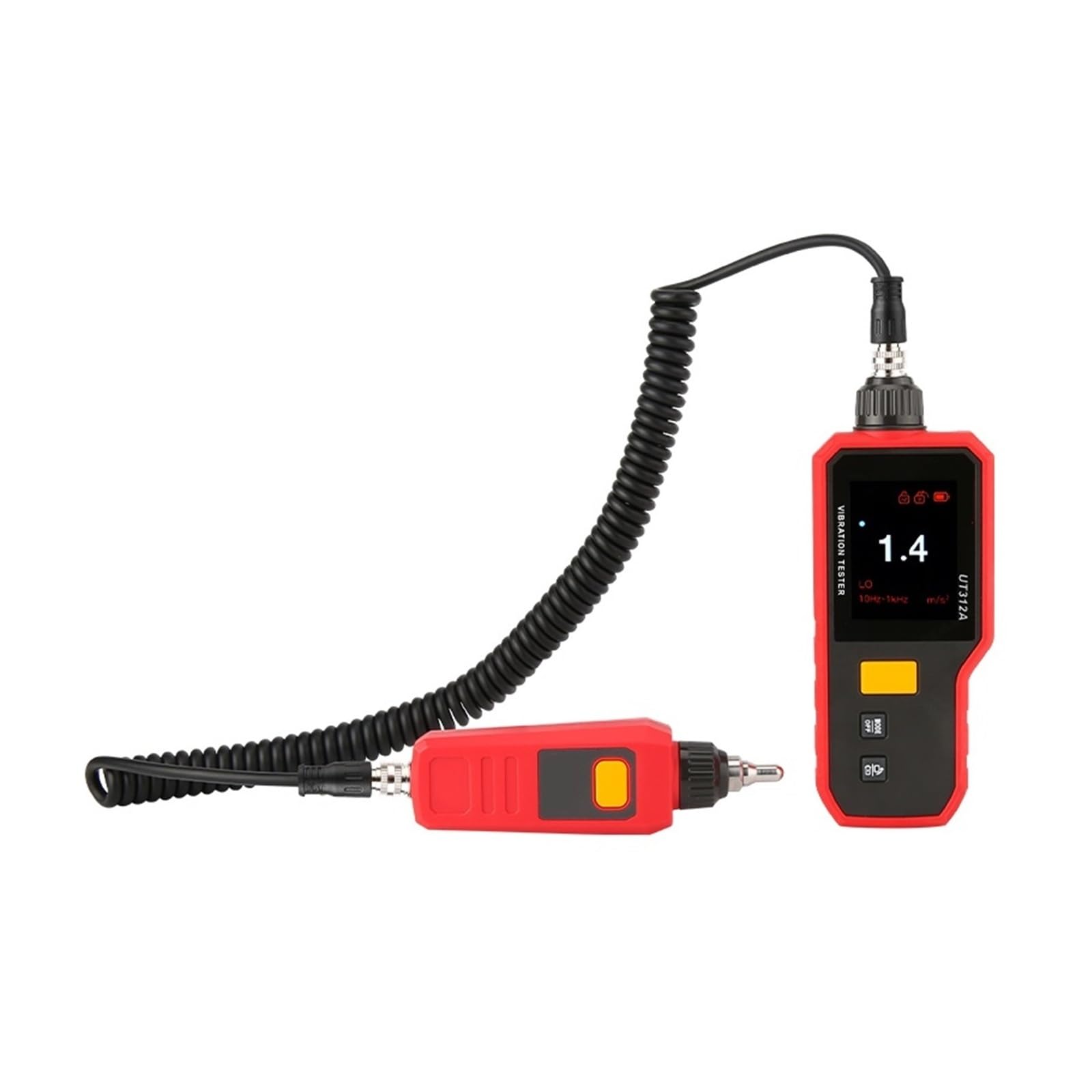 Vibrationsmesser, UT312A Digitales Vibrationsmessgerät Hochpräzise Geschwindigkeits- und Verschiebungstester 2,4-Zoll-TFT-Bildschirm mit automatischer Drehung