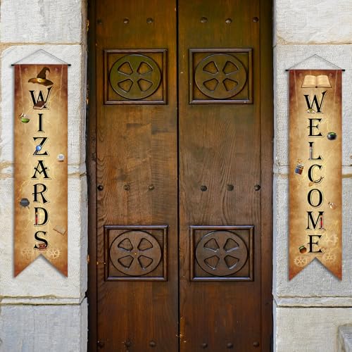 Wizards Porch Signs Magical Wizard Banner Door Sign Sets 47.2 x 1...
