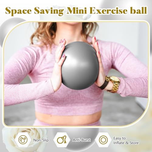 Image of Sotiff 20 Pcs 9 Inch Pilates Ball Bulk Exercise Pilates Ball Mini Yoga Balls Therapy Core for Stability Barre Training Stretching Physical Posture Training Gym Workout with Inflation Tube