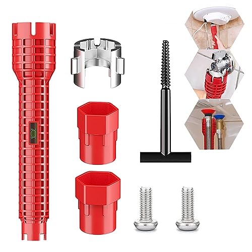 SXCCNW Basin Wrench 8-in-1 Tap Spanner, Multi-Function Plumbing Tool for Tight Spaces Toilet Seat