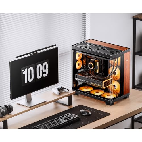 Image of JONSBO TK-4 Wood ATX PC Case,Mid Tower Computer Case,Bi-Bent Surround View Glass,Aluminum Alloy, Standard 6 * 140mm + 2 * 92mm Fan,ATX SP Back-Connect(BTF) MB /460GPU /200PSU,Type-C Jack, Wood