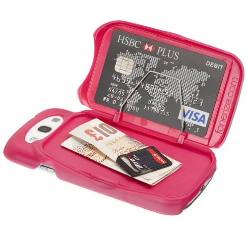 Fonerize FoneZafe Ultra Slim Wallet/Credit Card Holder Case for Samsung Galaxy S3 i9300 - Pink